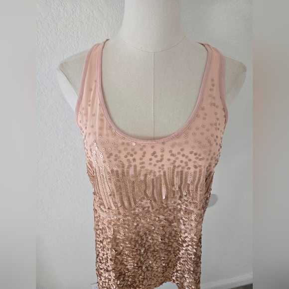 BCBG pink sequin tank top size XS - Picture 4 of 7
